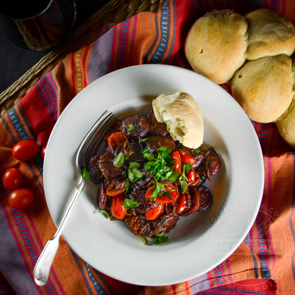 Red Wine Chorizo with Blistered Cherry Tomatoes & Fresh Herbs