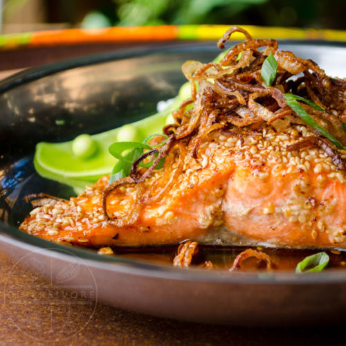 Sesame Salmon With Maple Soy Glaze