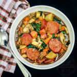 Winter gumbo with crab, andouille sausage, Jerusalem artichoke, kale, and golden beets - Diversivore.com