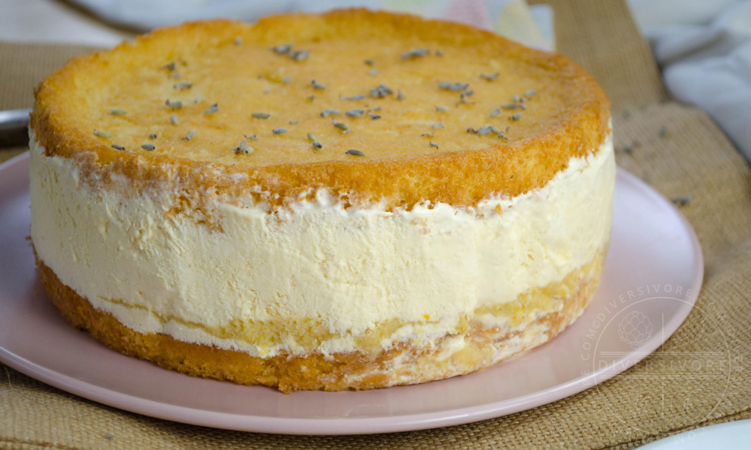 Lemon, Lavender, and Honey Semifreddo Cake - Diversivore.com