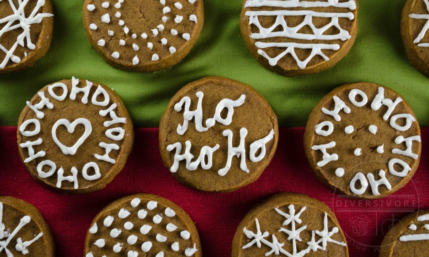 Gingerbread shortbread cookies with royal icing